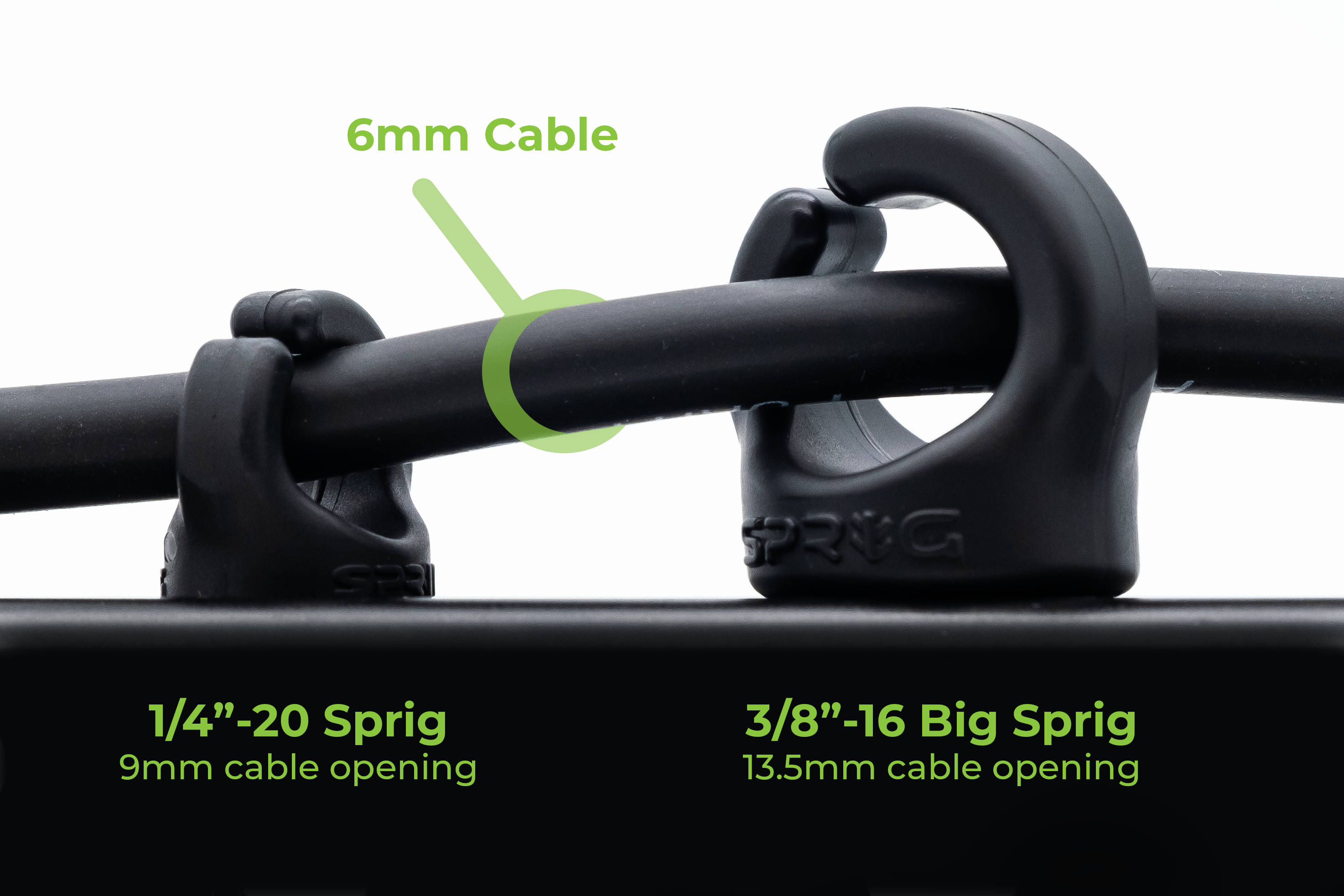 Sprig Cable Management Clips 1/4"-20, 3/8"-16