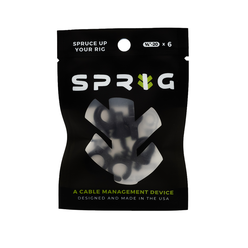 Sprig Cable Management Clips 1/4"-20, 3/8"-16