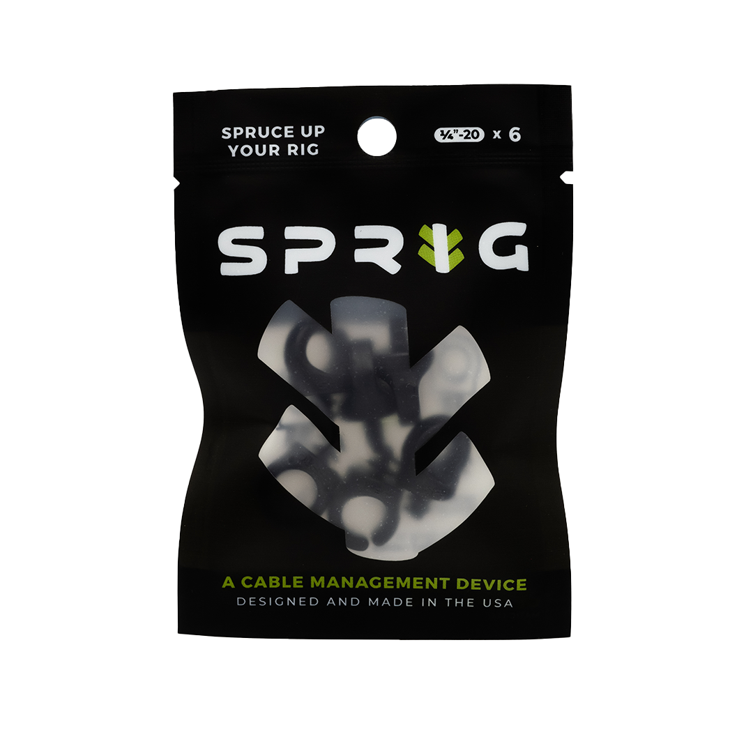 Sprig Cable Management Clips 1/4"-20, 3/8"-16