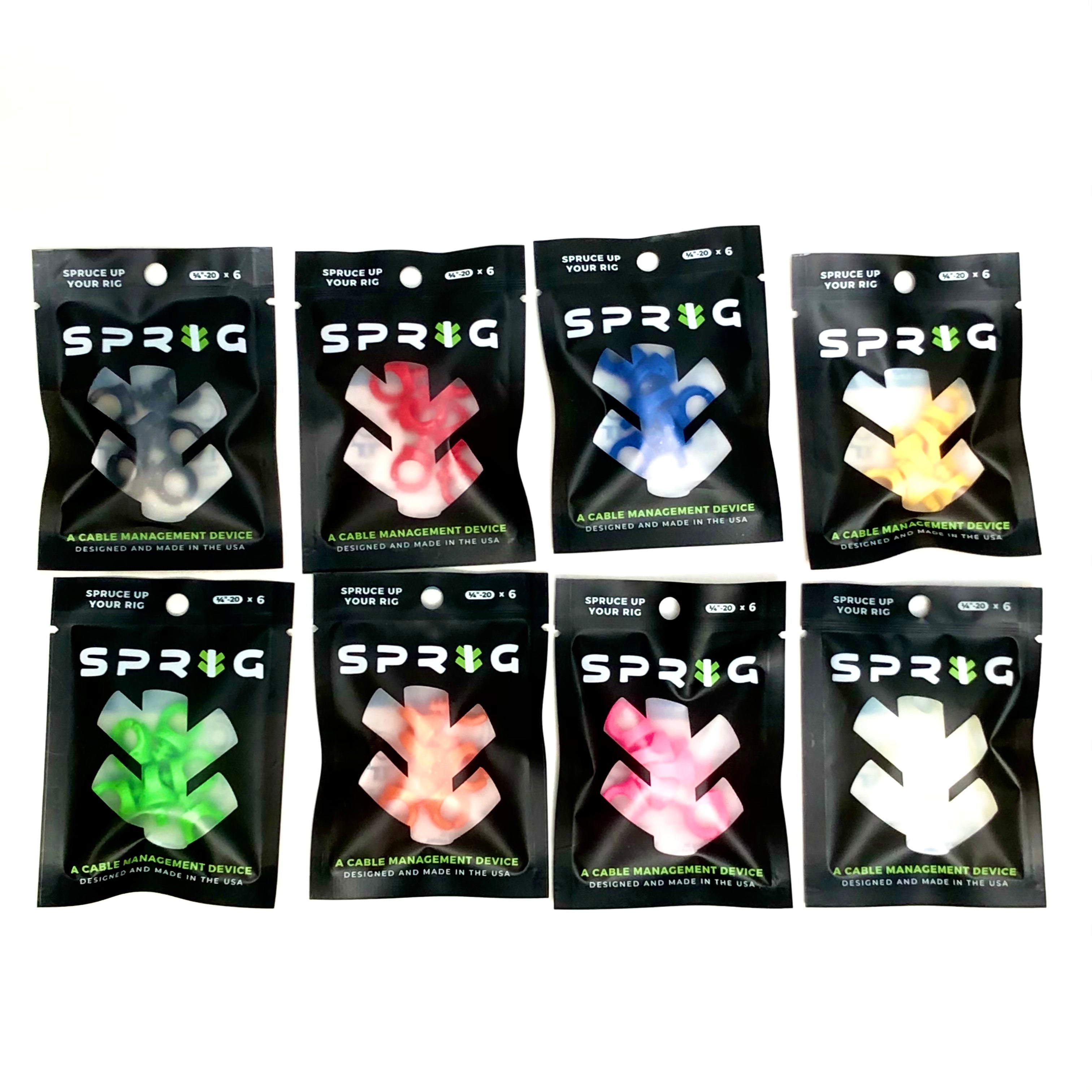 Sprig Cable Management Clips 1/4"-20, 3/8"-16